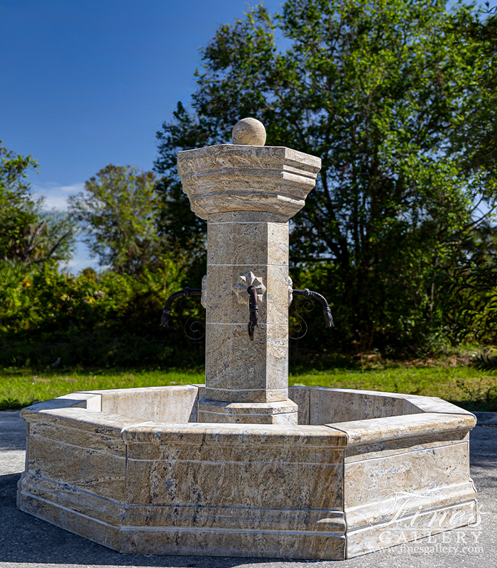 Marble Fountains  - French Countryside Fountain In Granite - MF-1482